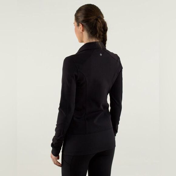 Lululemon Nice Asana Jacket *Ruffle Full Zip Black Jacket Size 4 - Picture 4 of 9